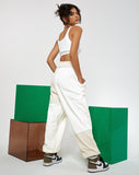 Image of Motel X Barbara Kristoffersen Albaca Trouser in Panelled Ivory and Winter White