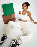 Image of Motel X Barbara Kristoffersen Albaca Trouser in Panelled Ivory and Winter White