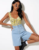 Image of Ridis Vest Crop Top in Sunflower Pop Yellow