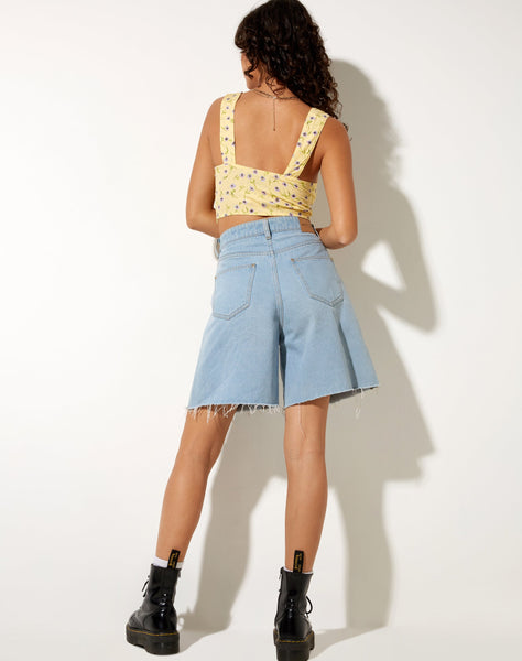 Image of Ridis Vest Crop Top in Wild Flower Lemon Drop