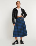 image of Rigifa Midi Skirt in Tartans Blue Grey