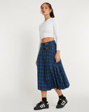 image of Rigifa Midi Skirt in Tartans Blue Grey