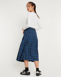 image of Rigifa Midi Skirt in Tartans Blue Grey