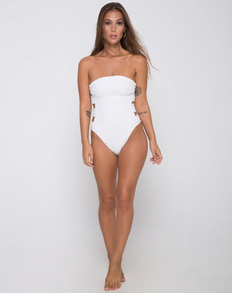 Rikako Bandeau Swimsuit in Ivory