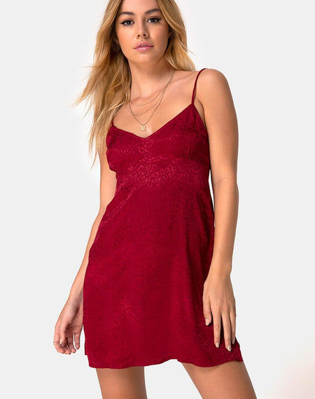 Sanna Slip Dress in Floral Charm Red