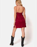 Rilia Slip Dress in Satin Cheetah Raspberry