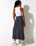 Image of Rima Midi Skirt in Dark Base Floral Black