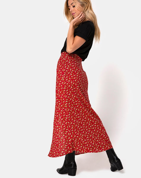 Rima Skirt in Falling For You Floral Red