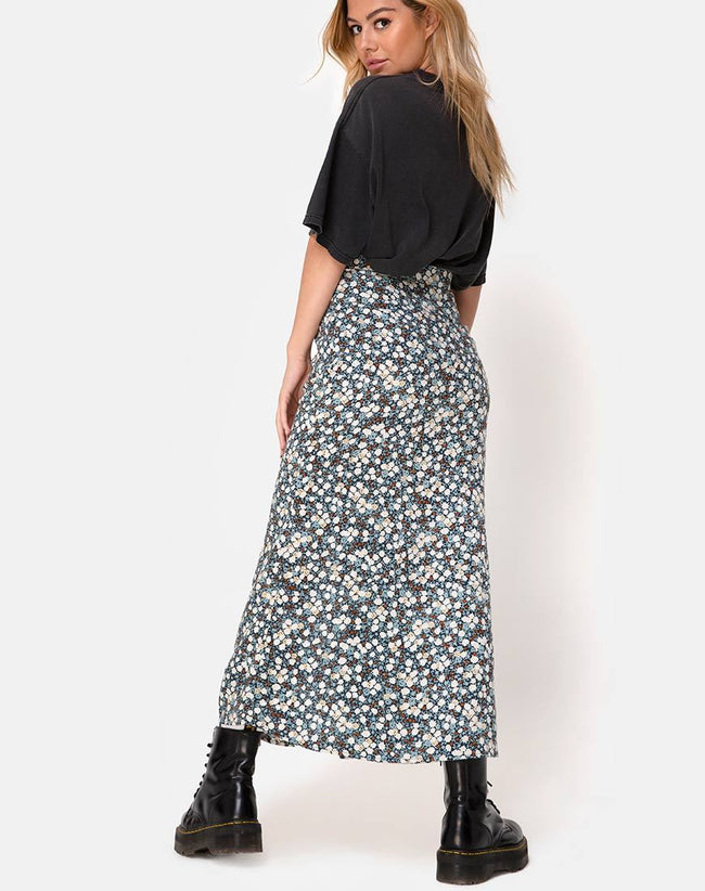 Rima Skirt in Floral Field Navy