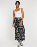 Image of Rima Midi Skirt in Grunge Daisy Black