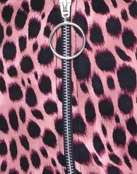 Ring Mini Skirt in Pink Cheetah