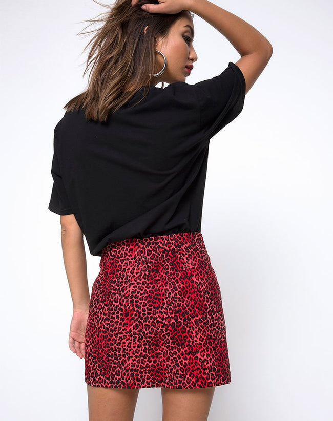 Ring Mini Skirt in Coloured Animal