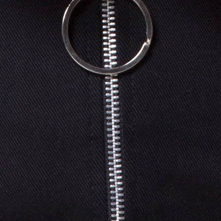 Ring Mini Skirt in Twill Black
