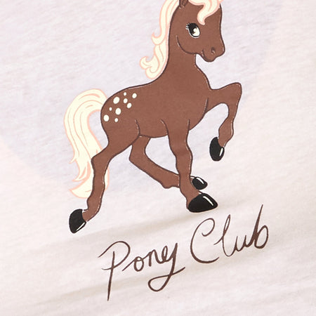 Ringer Tee in Winter White Bind Cocoa Pony Club