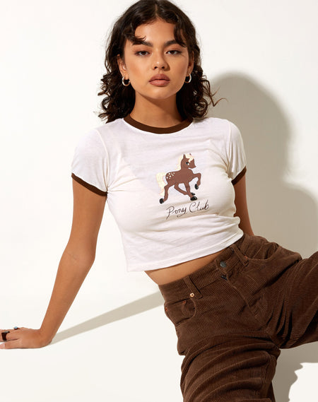 Tinsi Crop Top in Deep Mahogany Cream Of The Crop