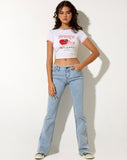 Image of Ringer Tee in Ivory Bind Peony Ripe Juicy