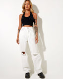 Image of Rips Parallel Jean in White Wash