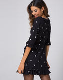 Riser Dress in Polkadot Black and White