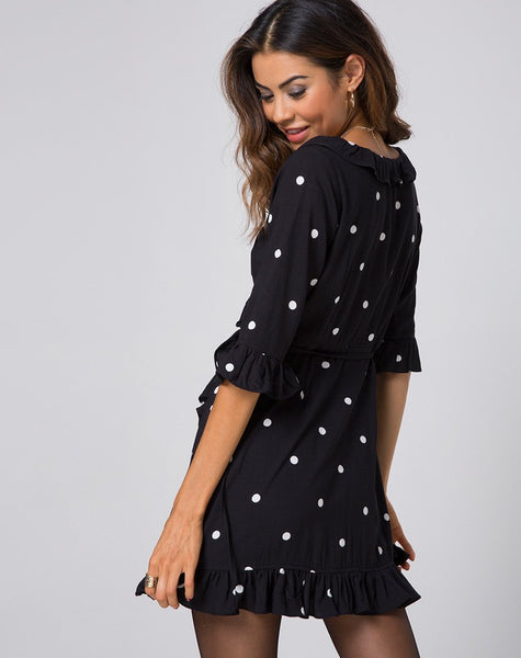 Riser Dress in Polkadot Black and White