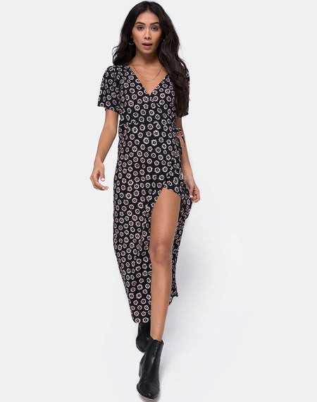 Kaoya Dress in Plaid Black White