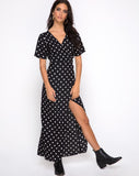 Riva Dress in Medium Polka B/W