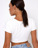 Rivera Crop Top in Rib Ivory