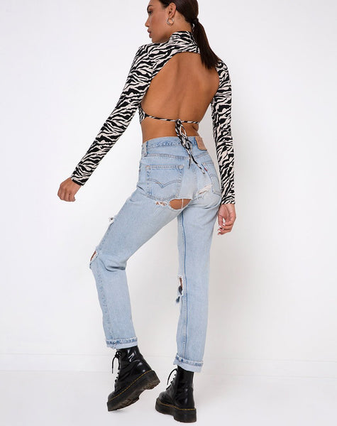 Quelia Crop Top in 90's Zebra