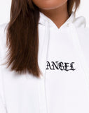 Oversize Hoody in White Angel Embro