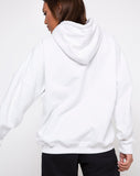 Oversize Hoody in White Angel Embro