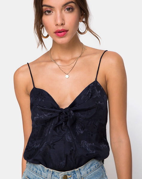 Image of Rodice Bodice in Satin Rose Navy