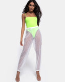 Roid Trouser in Sheer White Clear Crystal