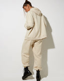 Image of Oversize Hoody in Stone with Angel Embro