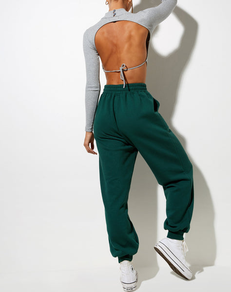 Image of Roider Jogger in Bottle Green Angel Embro in White