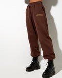 Image of Roider Jogger in Deep Mahogany Cowgirl Gold Embro