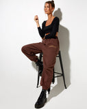 Image of Roider Jogger in Deep Mahogany Cowgirl Gold Embro