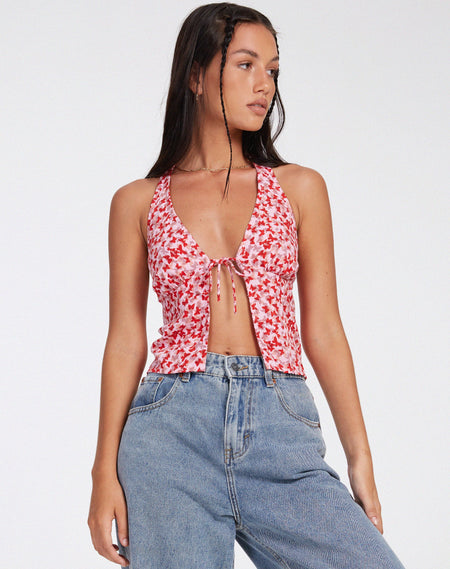 Nania Crop Top in Tango Red