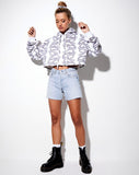 Image of Roky Cropped Hoody in Dragon Rope White Placement