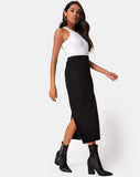 Rollie Midi Skirt in Jumbo Rib Black