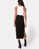 Rollie Midi Skirt in Jumbo Rib Black