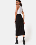 Rollie Midi Skirt in Jumbo Rib Black