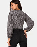 Roma Long Sleeve Top in Check It Out Black