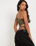 image of Romila Crop Top in Dystopian Crease Khaki