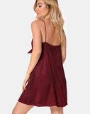 Ronina Dress in Satin Cheetah Burgundy