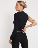 Image of Roonhi Long Sleeve One Shoulder Top in Black