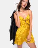 Roppan Slip Dress in Satin Mustard Rose