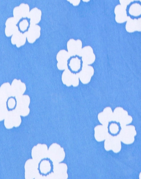 Roppan Slip Dress in Daisy Stamp Sky Blue