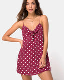 Roppan Slip Dress in Medium Polka Wine