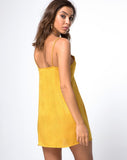 Roppan Slip Dress in Satin Mustard