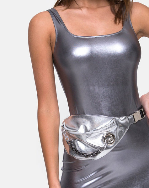 Rosie Dress in Metallic Silver