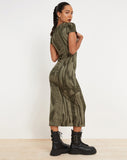 image of Rosika Midi Dress in Dystopian Crease Khaki